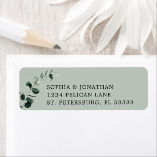 Eucalyptus Greenery Sage Wedding Return Address Return Address Label