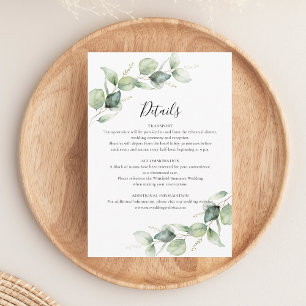 Eucalyptus Greenery Script Wedding Details Enclosure Card