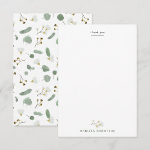 Eucalyptus Greenery Silver Dollar Gum Blossoms  Thank You Card