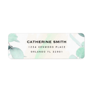 Eucalyptus Greenery Simple and Modern Wedding Labe Return Address Label