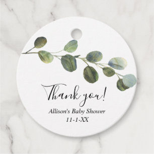 Eucalyptus greenery simple modern favour tags