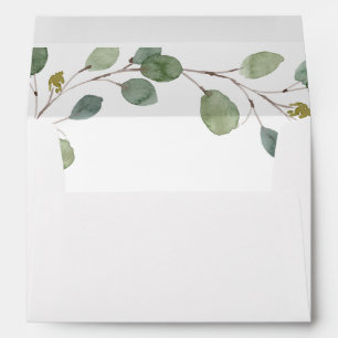 Eucalyptus Greenery Simple Watercolor Wedding Envelope