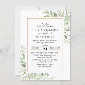 Eucalyptus Greenery Simple Wedding L008 Invitation