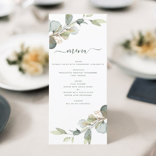 Eucalyptus Greenery Succulent Elegant Modern Menu