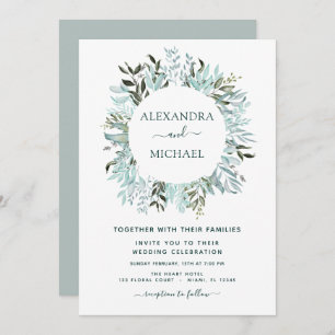 Eucalyptus Greenery Succulent Elegant Wedding Invitation