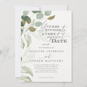 Eucalyptus Greenery Succulent Elegant Wedding Invitation