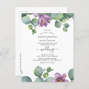 Eucalyptus Greenery Succulent Watercolor Wedding Invitation Postcard