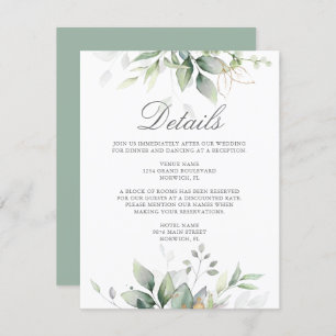 Eucalyptus Greenery Succulent Wedding Enclosure Card