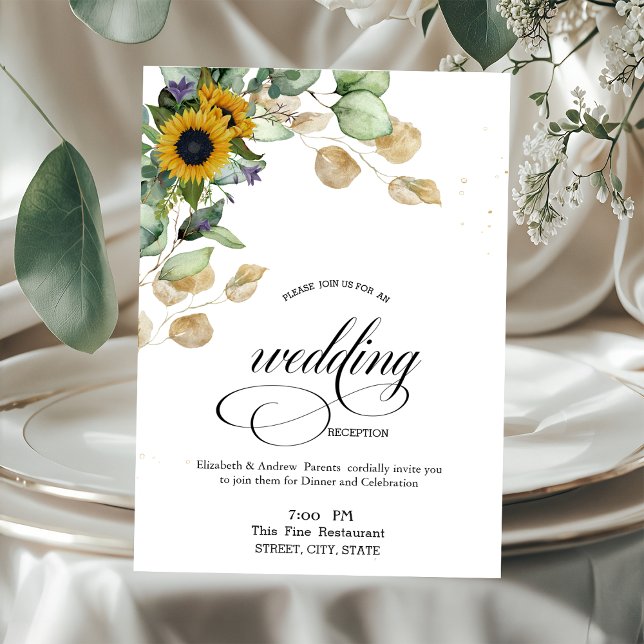  Eucalyptus Greenery Sunflowers Rehearsal Dinner   Invitation (Creator Uploaded)