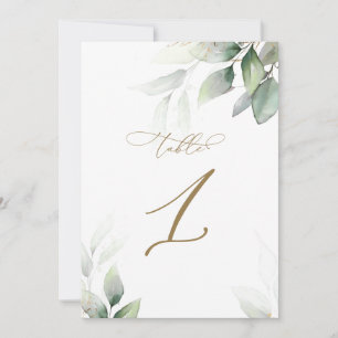 Eucalyptus Greenery Table 1 Wedding Table Number
