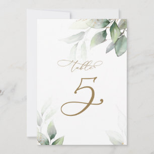 Eucalyptus Greenery Table 5 Wedding Table Number