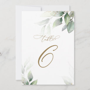 Eucalyptus Greenery Table 6 Wedding Table Number