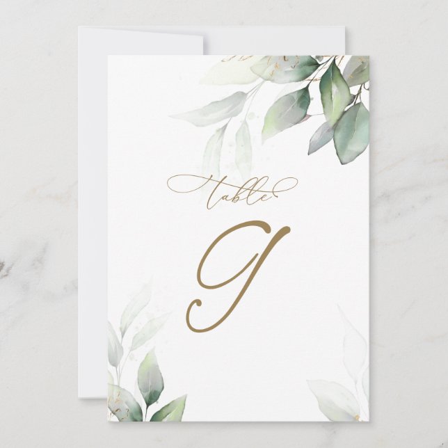 Eucalyptus Greenery Table 9 Wedding Table Number (Front)