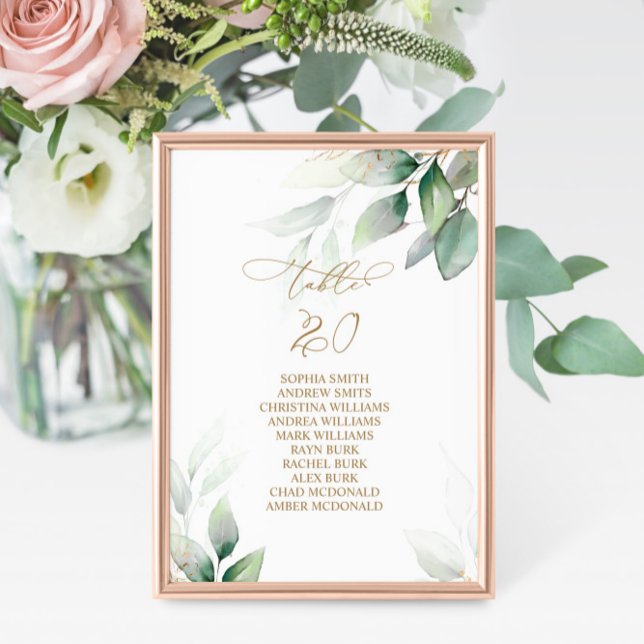 Eucalyptus Greenery Table Number 20 Seating Chart (Creator Uploaded)