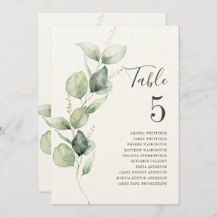 Eucalyptus Greenery Table Number 5 Wedding Seating