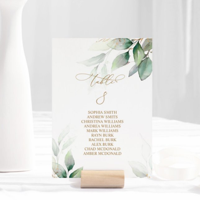 Eucalyptus Greenery Table Number 8 Seating Chart (Creator Uploaded)