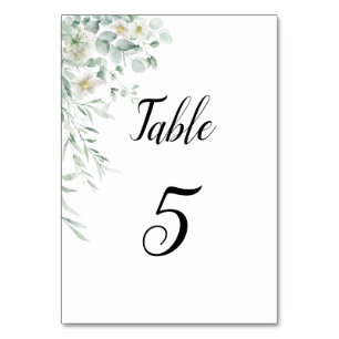 Eucalyptus Greenery Table Number Card