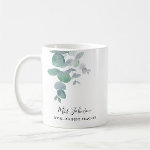 Eucalyptus Greenery Teacher's  Coffee Mug