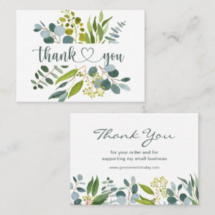 Eucalyptus Greenery Thank You Business Card