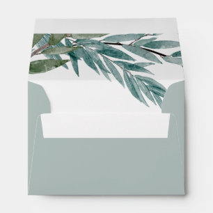 Eucalyptus Greenery Watercolor Botanical Wedding Envelope