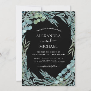 Eucalyptus Greenery Watercolor Botanical Wedding Invitation