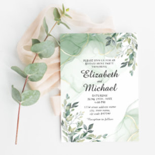 Eucalyptus Greenery Watercolor Engagement Party In Invitation