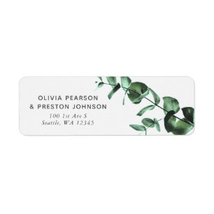 Eucalyptus Greenery Watercolor Return Address Return Address Label