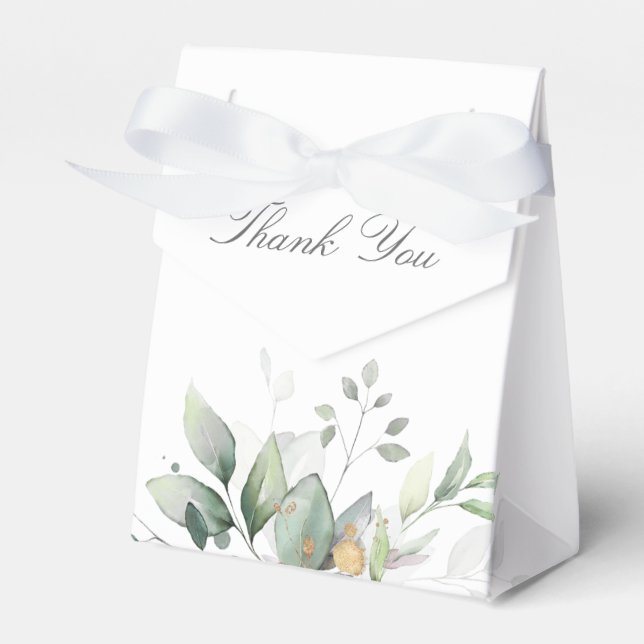 Eucalyptus Greenery Watercolor Wedding  Favour Box (Front Side)