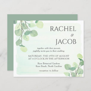 Eucalyptus Greenery Watercolor Wedding Invitation