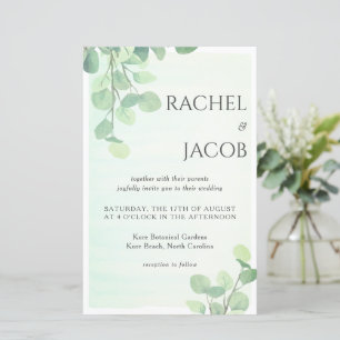 Eucalyptus Greenery Watercolor Wedding Invitation