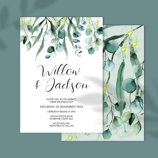 Eucalyptus Greenery Watercolor Wedding Invitation (Creator Uploaded)