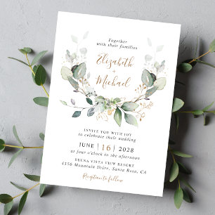 Eucalyptus Greenery Watercolor Wedding Invitation