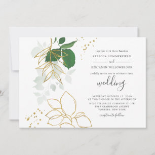 Eucalyptus Greenery Watercolor Wedding Invitation
