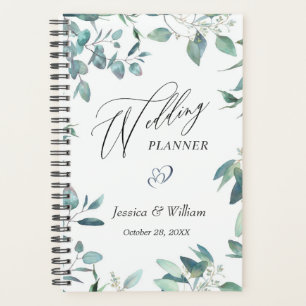 Eucalyptus Greenery Watercolor Wedding Planner