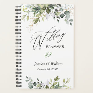 Eucalyptus Greenery Watercolor Wedding Planner