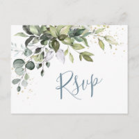 Eucalyptus Greenery Watercolor Wedding RSVP