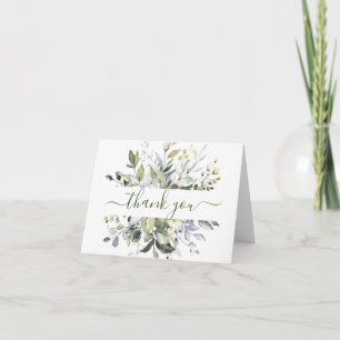 Eucalyptus Greenery Watercolor Wedding Thank You Card