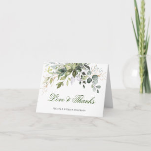 Eucalyptus Greenery Watercolor Wedding Thank You Card