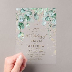 Eucalyptus Greenery Wedding Acrylic Invitations