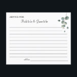 Eucalyptus greenery Wedding Advice card shower<br><div class="desc">Add your information and for further customisation,  click the link "click to customise further".
~ Check collection for matching games,  invitation,  signs,  and more ~</div>