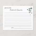 Eucalyptus greenery Wedding Advice card shower<br><div class="desc">Add your information and for further customisation,  click the link "click to customise further".
~ Check collection for matching games,  invitation,  signs,  and more ~</div>