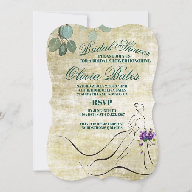 Eucalyptus Greenery Wedding Bridal Shower Card (Front)