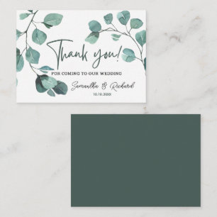 Eucalyptus Greenery Wedding Budget Thank You Card