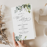 Eucalyptus Greenery Wedding Ceremony Program<br><div class="desc">Designed to coordinate with our Boho Greenery wedding collection,  this customisable Bi-Fold Ceremony Program features watercolor eucalyptus branches with a classy serif font & elegant calligraphy text graphics. Matching items available.</div>