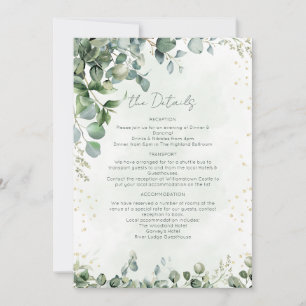 Eucalyptus Greenery Wedding Details Card - 1001A
