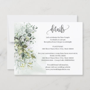 Eucalyptus Greenery Wedding Details Insert Card