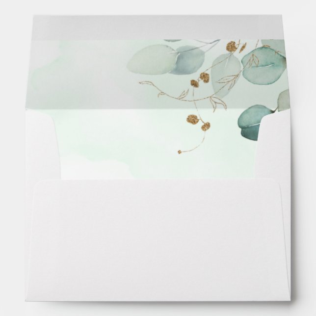 Eucalyptus Greenery Wedding Envelope (Back (Bottom))