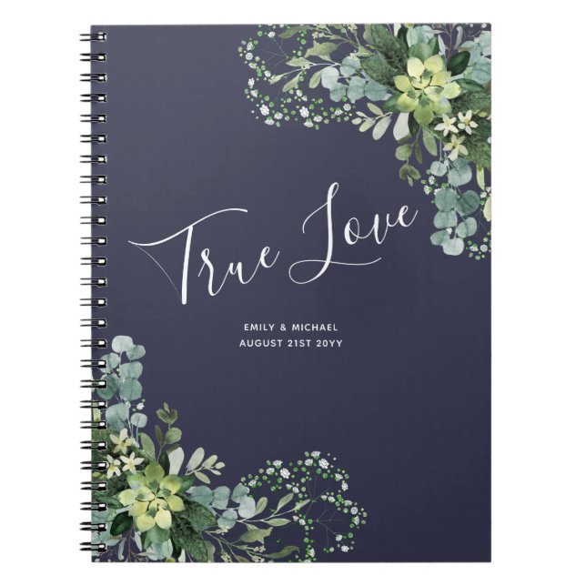 Eucalyptus Greenery Wedding Foliage Babys Breath Notebook (Front)