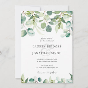 Eucalyptus Greenery Wedding Invitation