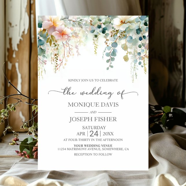 Eucalyptus Greenery Wedding Invitation (Creator Uploaded)
